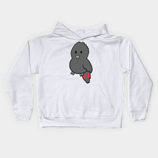 Cute Red Tailed Black Cockatoo Kids Hoodie